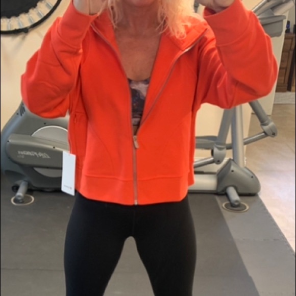 🎁LULULEMON COTTON FRENCH TERRY ZIP HOODIE/JACKET-AUTUMN RED-10/12 - Picture 4 of 16